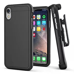 iPhone XR Belt Clip Holster Slim Case / Cover with Clip | Slimshield | Black - Picture 1 of 6