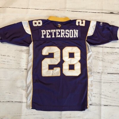 NFL REEBOK MINNESOTA VIKINGS NFL JERSEY ADRIAN PETERSON YOUTH BOYS M 12-14 - Image 1 of 4