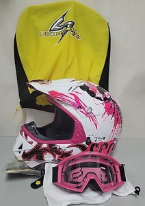 Scorpion Exo Rocker VX-14 Motorcycle Helmet w/Goggles L Red/Black/White/Pink Bag - Picture 1 of 9