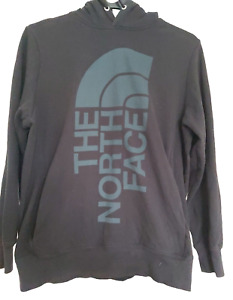 The North Face Hoodie Womens Large  Black Pullover Spellout Hooded Sweatshirt