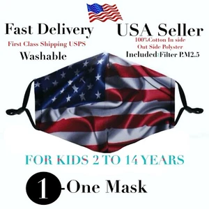 American Flag Face Mask Filter Pocket Washable Reusable Adjustable for Unisex - Picture 1 of 10