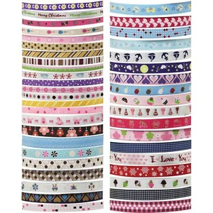 Funky Ribbons - 1 Metre - Premium Patterned Cartoon Grosgrain Ribbon Craft - Picture 1 of 76