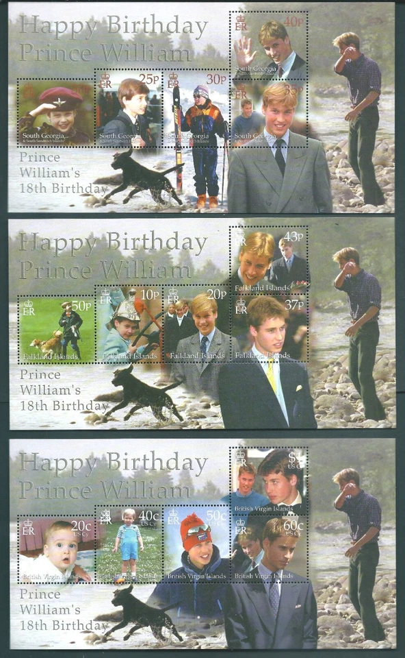 BRITISH COMMONWEALTH 2000 MNH Miniature Sheets: Prince William 18th Birthday - Image 1 of 1