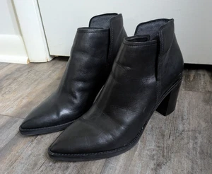 Dolce Vita Leathe Boots Booties Spade Black Women's Size 9 FREE SHIP - Picture 1 of 7