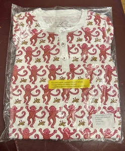 roberta roller rabbit Kids Pajama Set Monkey Pink Sz 4 - Picture 1 of 7
