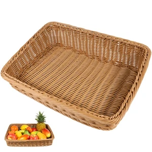 1Pz Cesto Frutta Tessuto Semplice Cesto Porta Pane Cesto Verdura Marrone Chiaro - Foto 1 di 11