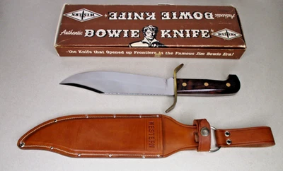 1982 Western USA W49 F Bowie faca na caixa original EUA não usada com cabo de madeira 49 - Imagem 1 de 4