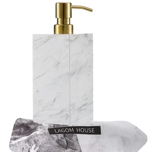 Marble Soap Dispenser, White Italian Natural Stone Marble Liquid Hand Soap Di... - Picture 1 of 7