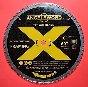 Spada Angelo 10" 60T Lama per Seghetto TCT - Telaio per Taglio Legno - Nuova Mai Usata - Foto 1 di 2