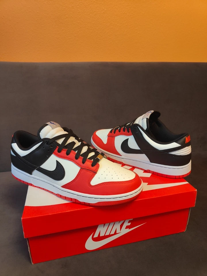 Nike Dunk Low EMB x NBA 75th Anniversary - Bulls 2021, Black Toe - Size 12.5 - Image 1 of 4