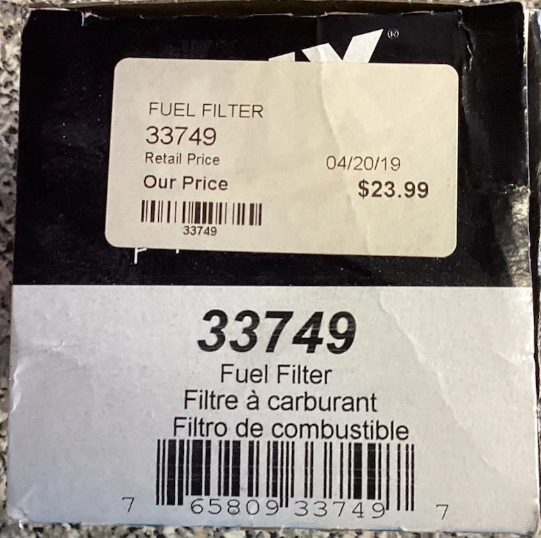 1 EACH WIX FUEL FILTER P/N 33749 - Image 1 of 2