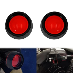 2x Red Bullet Turn Signal Light Lens Black Cover For Harley Touring Softail Dyna - Picture 1 of 12