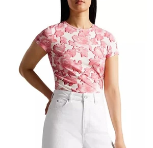 Ted Baker London Damen T-Shirt Loissa bedruckt Größe 1 rosa Blumenmuster Kurzarm - Bild 1 von 3