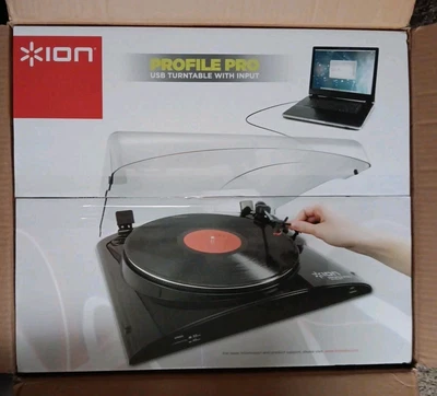 Pro Turntable Black USB Record to MP3 Conversion ION Profile Brand New Sealed  - Image 1 of 4