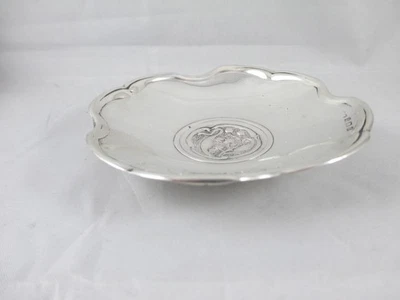 MARAVILLOSO PLATO ART NOUVEAU, PLATA MACIZA, BIRMINGHAM 1902. 92mm DIÁMETRO Foto 1 de 4