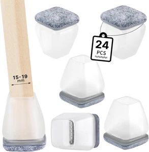 24 Pezzi Gommini per Sedie, Coprigambe per Sedie, Tappi Piedini Silicone(Traspar - Foto 1 di 13