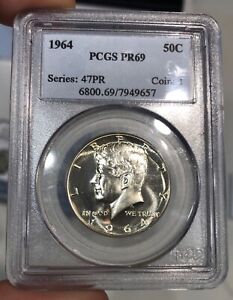 1964 Proof Kennedy Half Dollar graded PR69 by PCGS High Graded SCARCE COIN