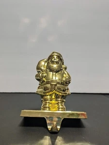 Gold-Toned Santa Clause Stocking Holder 6" Heavy - Picture 1 of 2