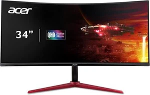 Acer Nitro 34in Gaming Monitor LCD 180Hz 3440x1440 400Nit Certified Refurbished - Picture 1 of 7