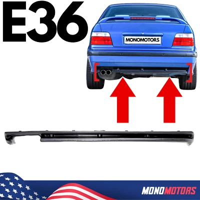 PARA BMW E36 M-TECH Parachoques Trasero Panel de Ajuste Difusor Inferior Doble Tubo Addon Spoiler Foto 1 de 4