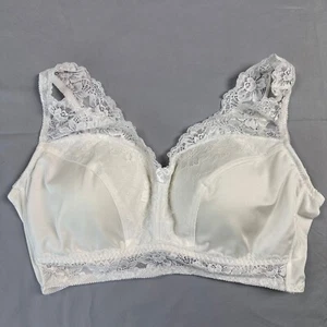 Rhonda Shear Lace Bra 3X White Comfort Support Wireless Stretch Everyday HSN - Picture 1 of 8