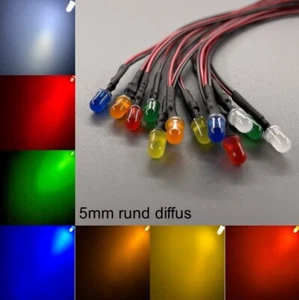 cableado 5mm LED redondos difusos todos los colores 5mm LED resistencias - - Imagen 1 de 17