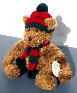 MR. WIGGINS OSO WISHPETS PELUCHE CON ETIQUETAS USADO 12 EN DISEÑO DE INVIERNO SENTADO - Imagen 1 de 12
