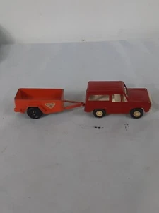🔴 Vintage 1970’s Tootsietoy Hitch Ups Red Bronco with Orange Uhaul Trailer - Picture 1 of 7