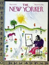 1972 HIPPY STARVING ARTIST CANVAS DECOR RONALD SEARLE NEW YORKER COVER FC513 