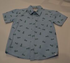 Sovereign Code Blue Button Down Dinosaur Shirt For Boys (Size: 6)
