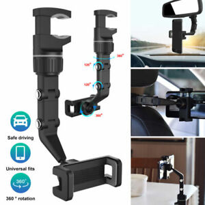 Universal 360° Car Rearview Mirror Table Mount Holder Cradle For Cell Phone GPS