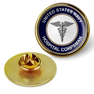 U.S. Navy Hospital Corpsman Tie Tac, Hutnadel, Abzeichen, Militär Anstecknadel - Gold - Bild 1 von 3
