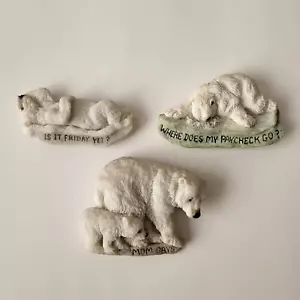 Magneti frigo orso polare 1994 (3) detti divertenti mamma dice venerdì ancora busta paga UDC - Foto 1 di 15
