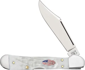 Case Cutlery Mini Copperlock Stars & Stripes White Jigged Folding Knife 14104 - Picture 1 of 1