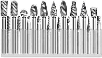 Tungsten Carbide Burr Set Rotary File Rasp 1/8 & 1/4 Cutting Head Die Grinder Mi - Image 1 of 4