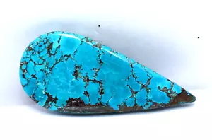 Certified Natural 76 Ct Kingman Arizona Blue Turquoise Pear Cut Loose Gemstone - Picture 1 of 8