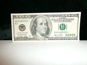 $100 One Hundred Dollar Bill Star Note 2006A KB 04855550* Circulated Note - Picture 1 of 4