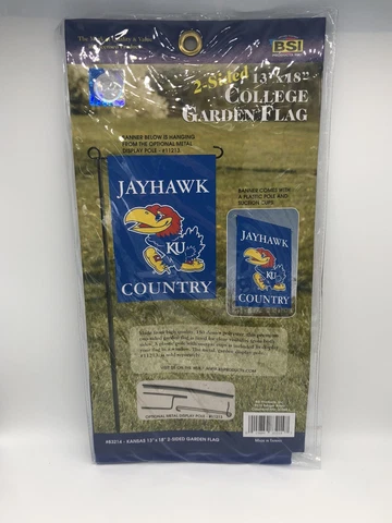 NCAA Kansas Jayhawks 2-Sided Country Garden Flag - 13” x 18” - #83214 Cover