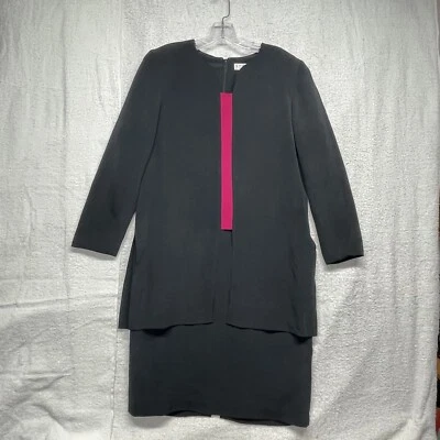 Vestido de Seda SHOMI BY MILLER SHOR Chaqueta Abrigo Vestido Años 80 De Colección Completamente Forrado Cremallera Foto 1 de 4