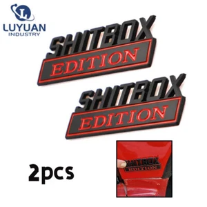 2x SHITBOX EDITION Chrome Metal Emblem Decal Badge Stickers for GM Truck 3D - Picture 1 of 6