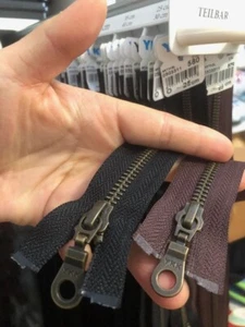 YKK Reißverschluss Metall Antik Gold 5mm (Teilbar) 25-80cm 0503311 - Bild 1 von 1