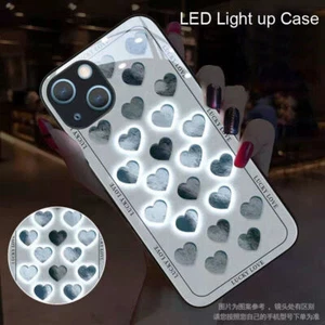 Induction Love Heart LED Light up Phone Case Cover for iPhone 15 14 13 Pro Max - Picture 1 of 12