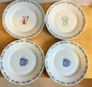 Strawberry Street Set of 4 Dessert Plates 8". 1 Angel , 2 Coffee 1 Devils - Picture 1 of 2