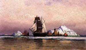 Ölgemälde William Bradford - Fischereiflotte vor Labrador Versandkostenfrei @@ - Bild 1 von 1