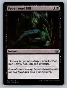 Tarjetas de Magic The Gathering Adventures in the Forgotten Realm Power Word Kill Instant #114 Poco común - Imagen 1 de 2