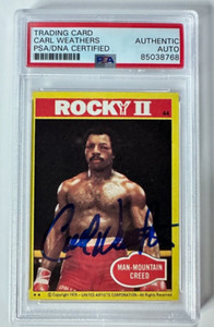 Carl Weathers Autographed 1979 Topps ROCKY Set Rookie Card PSA/DNA Auth Auto