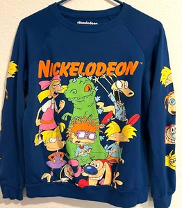 Sudadera Nickelodeon Kids S 3-5 Gráficos Manga Frontal Azul Hey Arnold Dibujos Animados - Imagen 1 de 5