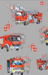 french terry fabric Half meter French terry fabric Colourful Fire brigade - Picture 1 of 3