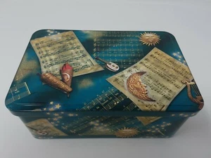 Caja de Música Celestial Teal Notas Lásicas de Lata Sun Moon Haeberlein - Carnicero - Imagen 1 de 8