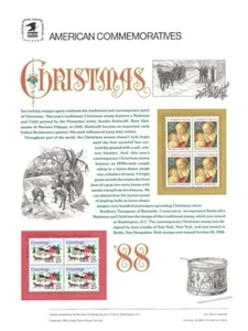 #319 25c Christmas 1988 #2399-2400 USPS Commemorative Stamp Panel - Picture 1 of 1